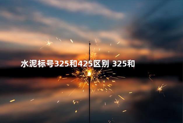 水泥标号325和425区别 325和425水泥寿命